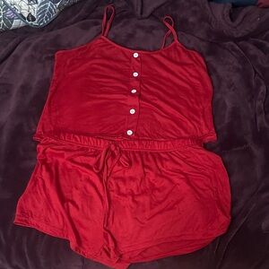 Valentines Button-Up PJs Top & Shorts
